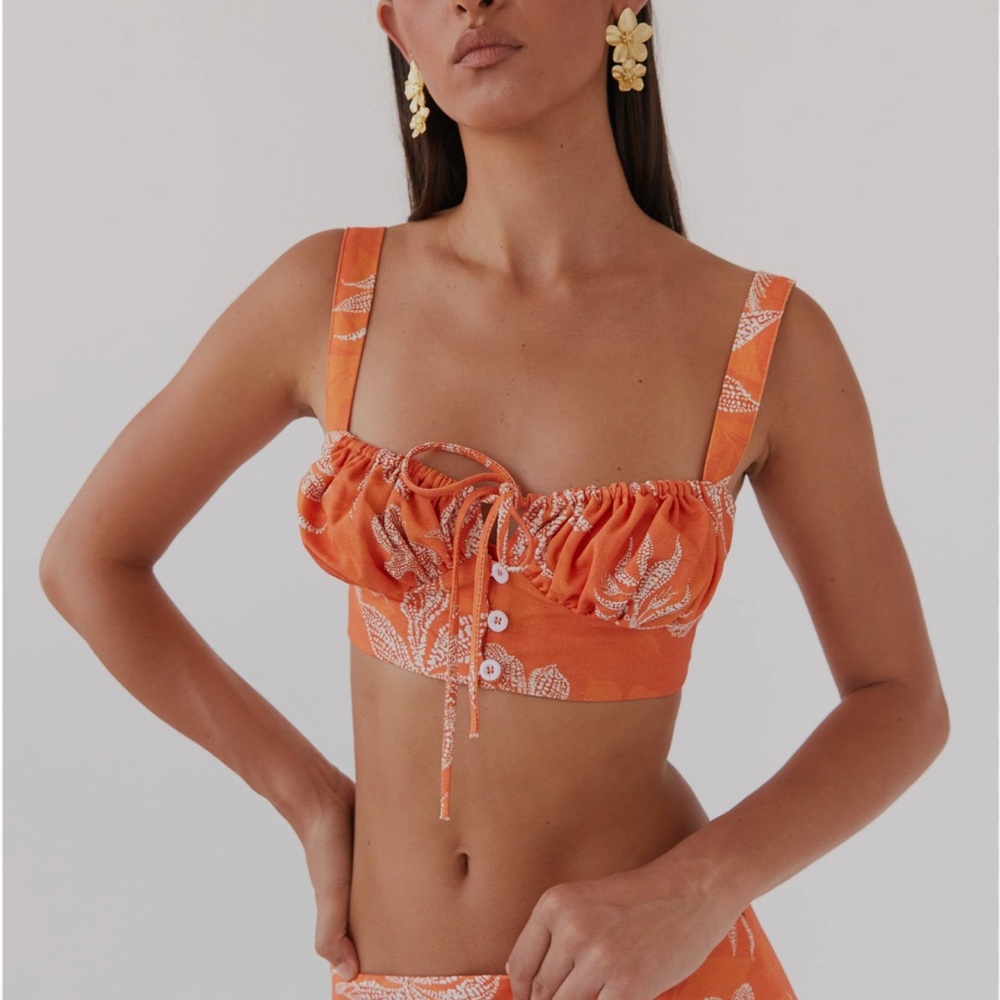 Peppermayo US - Love From Cabo Linen Top in Tropic Sunset